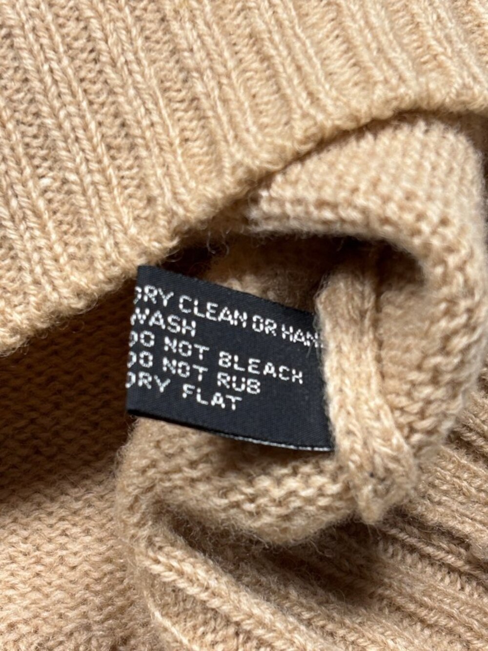 Vintage JCPenney Men's L Tall 100% Shetland Wool V-Neck Sweater Vest Tan Beige - Picture 6 of 9